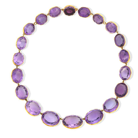 Amethyst antique rivere necklace